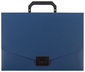 Портфель пластиковый Staff А4 (320х225х36 мм), без отделений, синий, 229240 Staff