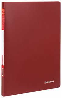 Папка 30 вкладышей Brauberg "Office", красная, 0,5 мм, 222630 Brauberg