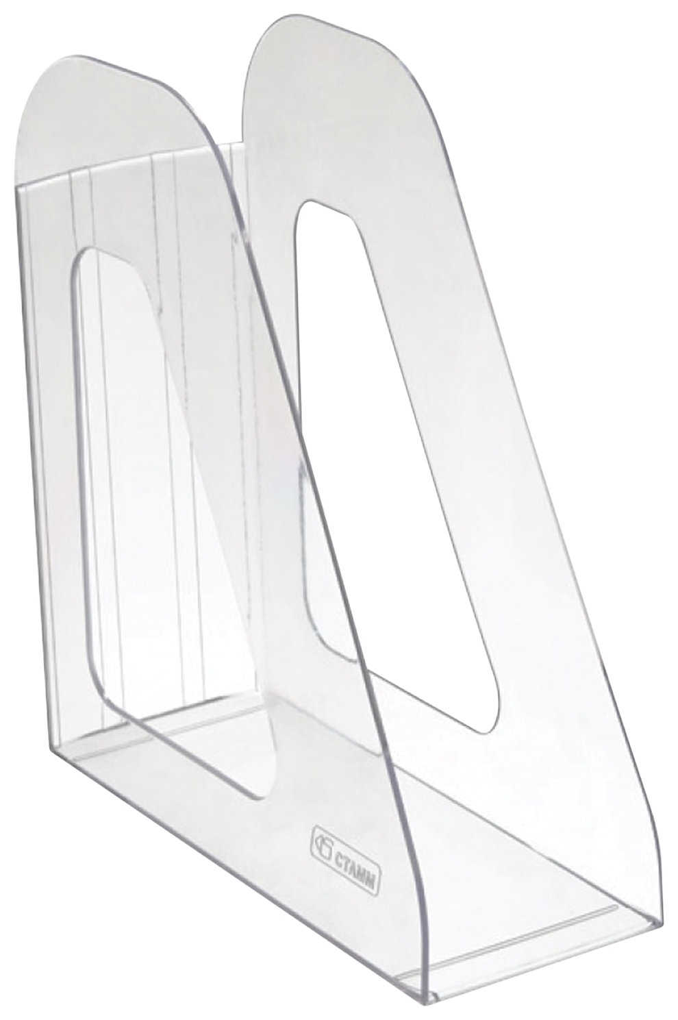 Лоток вертикальный для бумаг стамм Фаворит (233х240 мм), ширина 90 мм, прозрачный, лт701