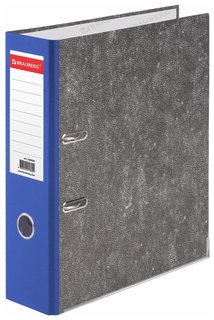Папка-регистратор Brauberg, усиленный корешок, мраморное покрытие, 80 мм, с уголком, синяя, 228028 Brauberg