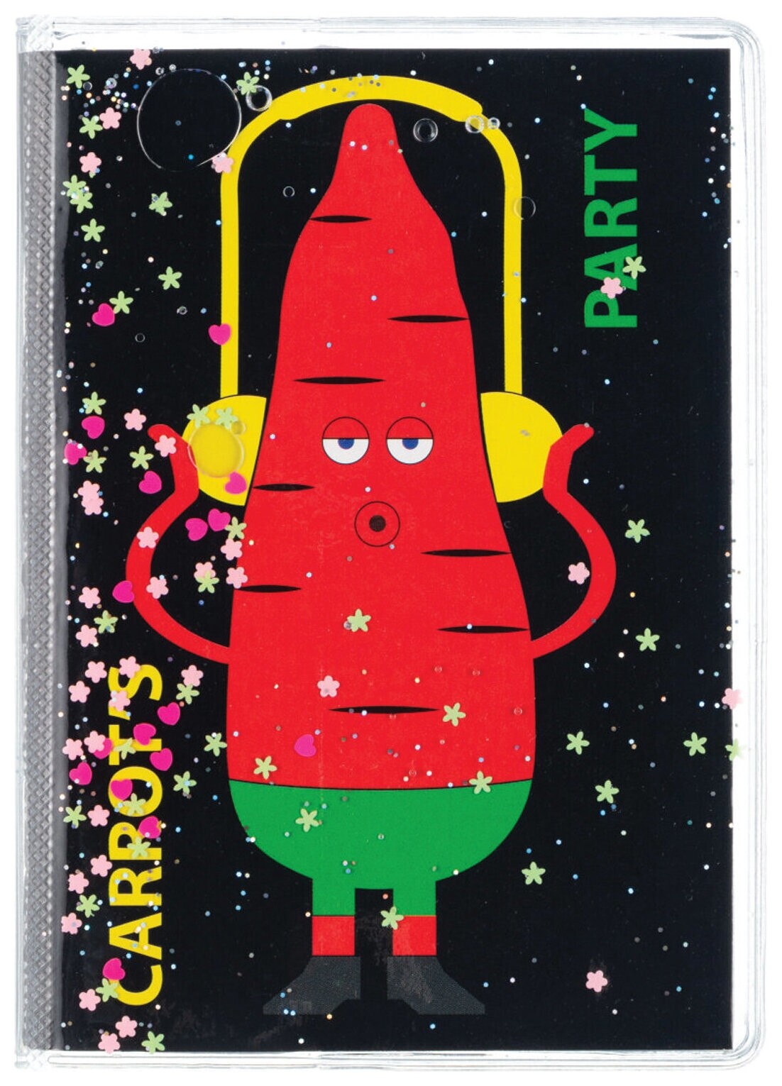 Блокнот с гелевой обложкой малый формат (110х145 мм) А6, 56 л., скоба, Centrum, "Carrot's Party", 84274  Centrum