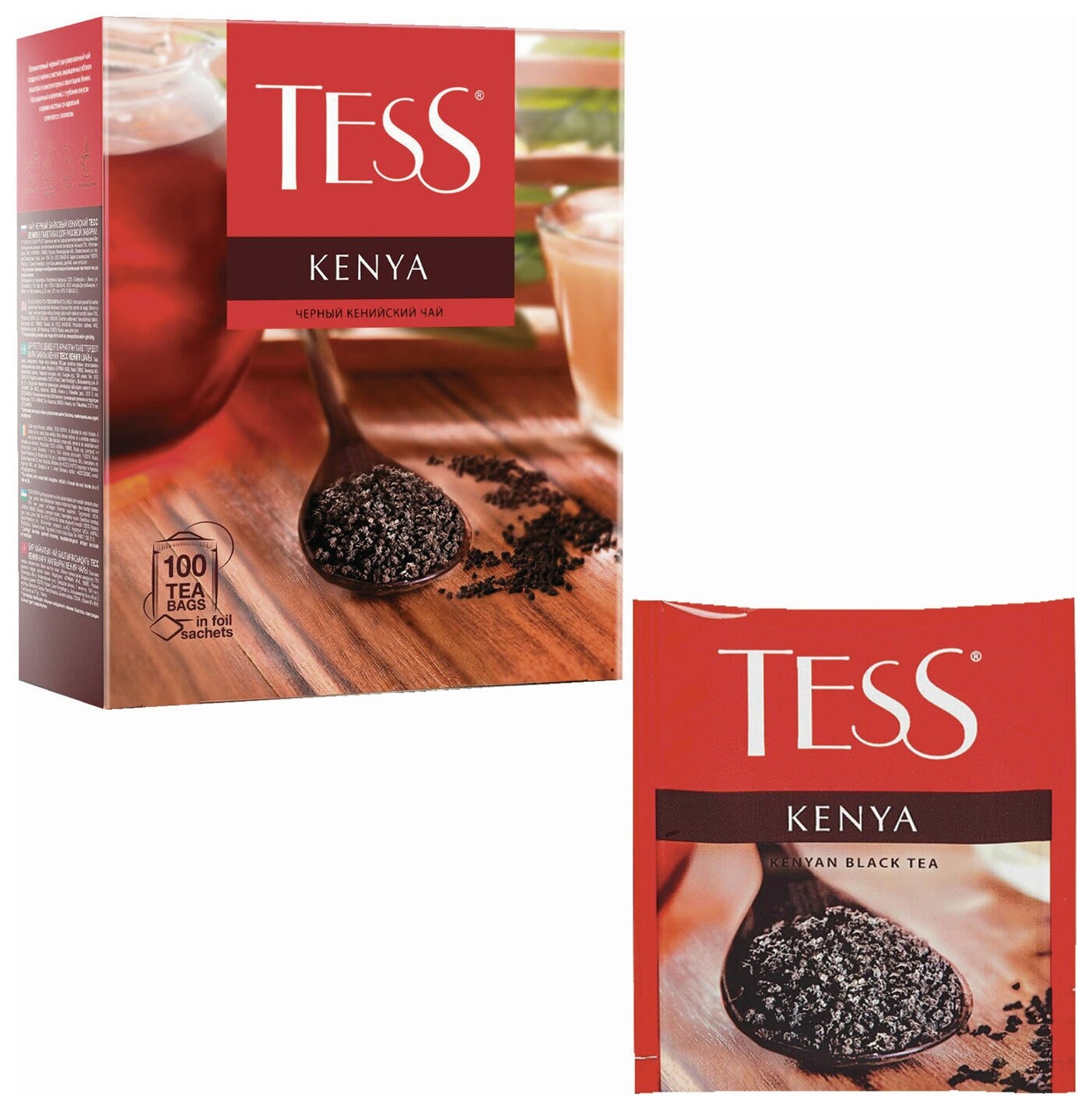 Чай Tess (Тесс) Kenya, черный, 100 пакетиков в конвертах по 2 г, 1264-09 Tess