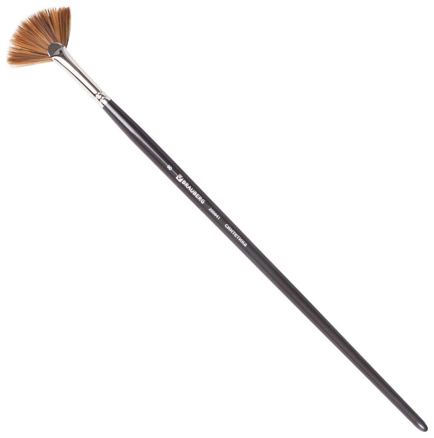 Кисть художественная проф. Brauberg ART Classic, синтетика мягкая, веерная, № 8, длинная ручка, 200641  Brauberg