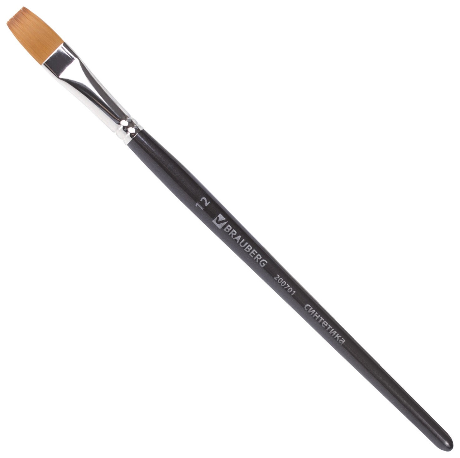 Кисть художественная проф. Brauberg ART Classic, синтетика мягкая под колонок, плоск, № 12, кор руч, 200701 Brauberg