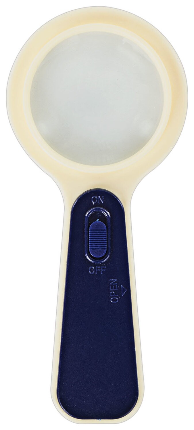 Лупа просмотровая Staff "Manager", С подсветкой, диаметр 50 мм, увеличение 5, корпус сине-бежевый, 454125  Staff