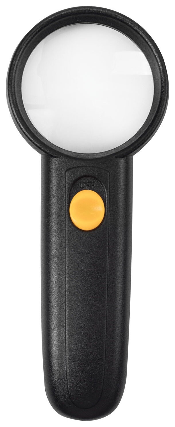 Лупа просмотровая Brauberg, С подсветкой, диаметр 50 мм, увеличение 5, корпус черный, 454128  Brauberg