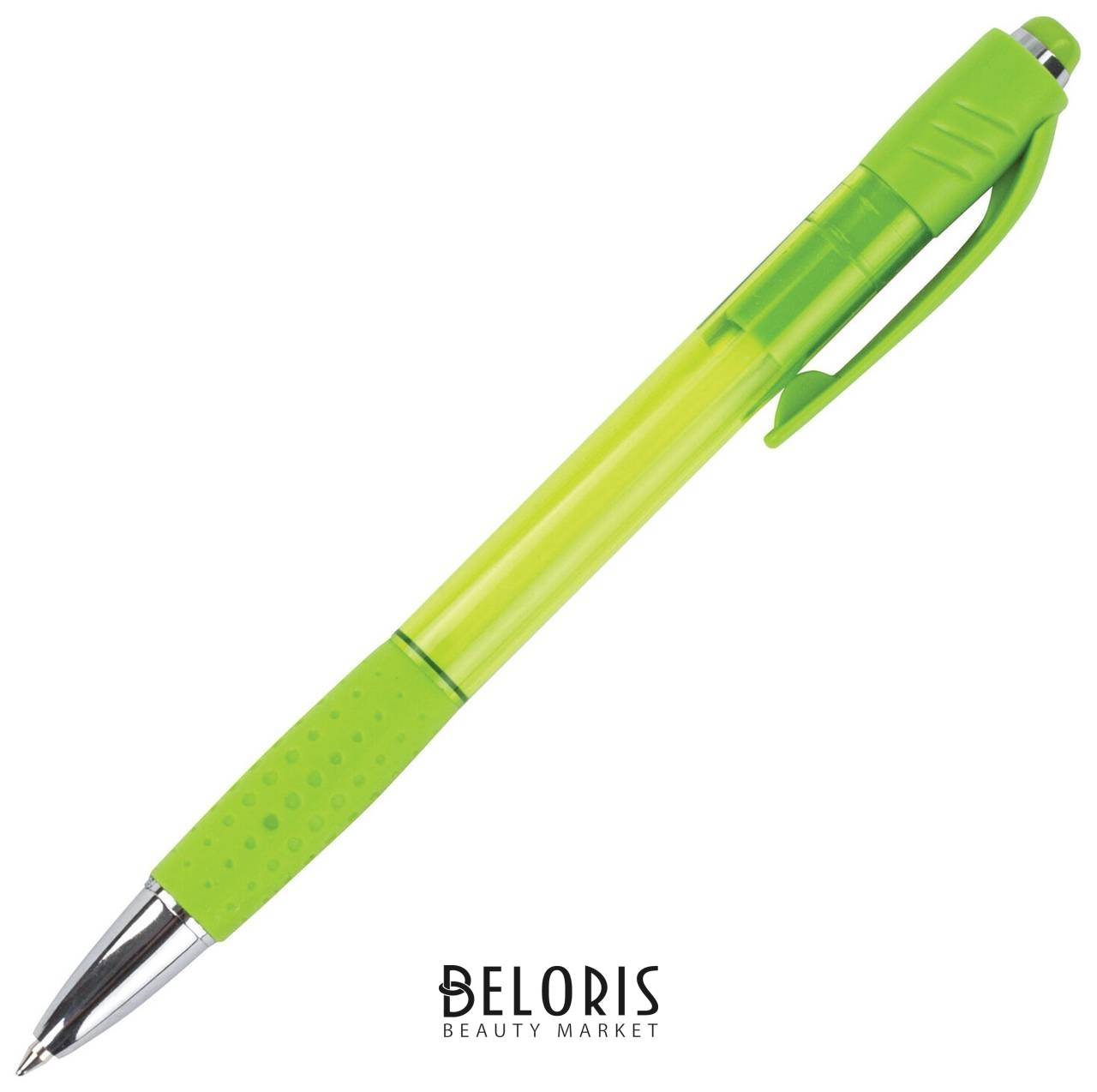 Ручка шариковая автоматическая с грипом Brauberg Super, синяя, корпус зеленый, пишущий узел 0,7 мм, линия письма 0,35 мм, 143370 Brauberg