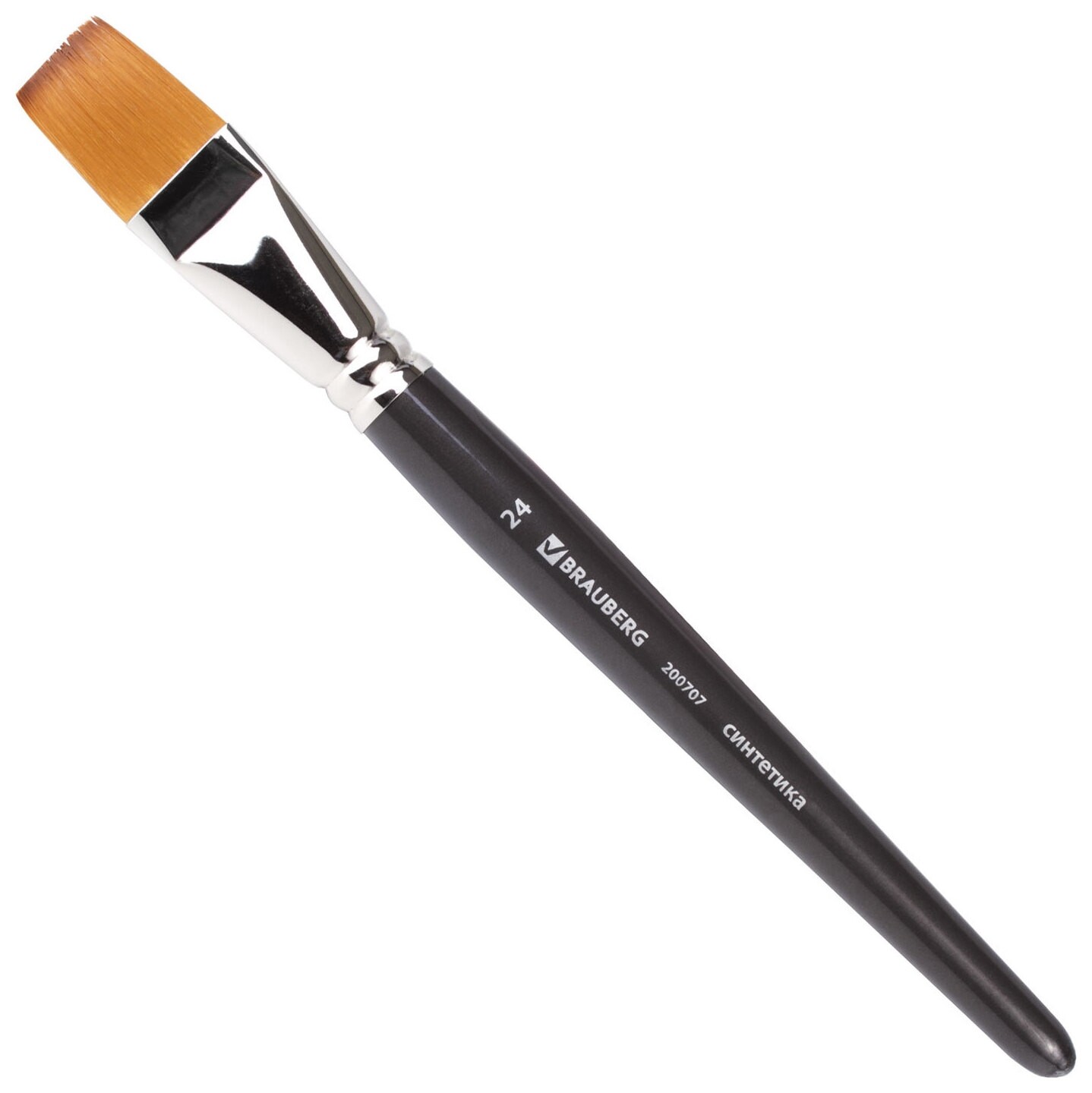 Кисть художественная проф. Brauberg ART Classic, синтетика мягкая под колонок, плоск, № 24, кор руч, 200707  Brauberg