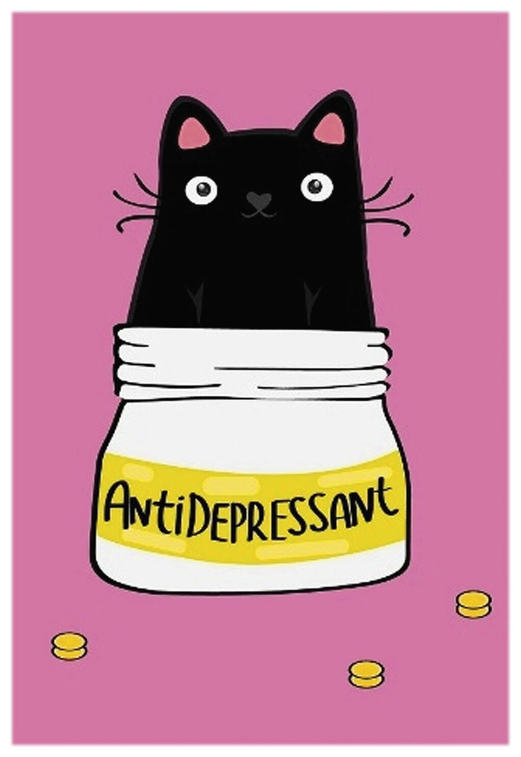 Блокнот с гелевой обложкой малый формат (110х145 мм) А6, 56 л., скоба, Centrum, кот-антидепрессант, 84235  Centrum