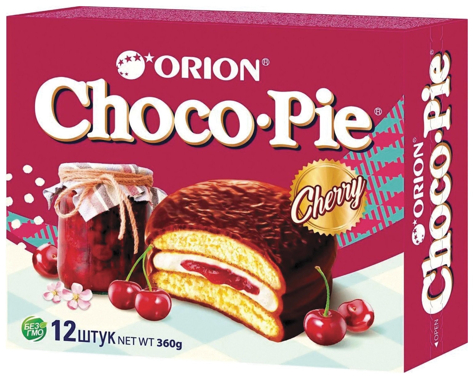Печенье Orion "Choco Pie Cherry" вишневое 360 г (12 штук х 30 г), о0000013004  Orion
