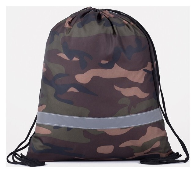 Мешок для обуви на шнурке, светоотражающая полоса, цвет камуфляж  ЗФТС