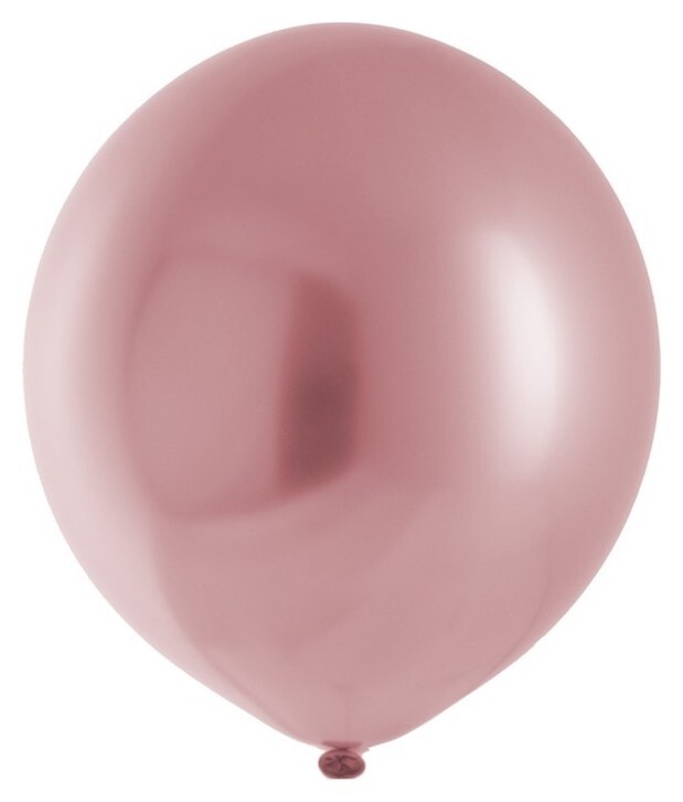 Шар латексный 18" «Хром», набор 5 шт., цвет блестящий розовый  Gemar