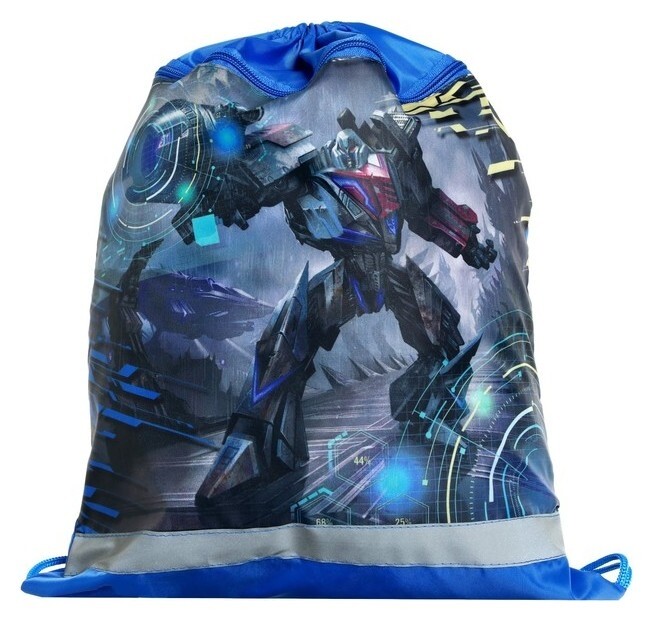 Мешок для обуви с карманом 420 х 340 мм, со светоотражающей полосой, "Убойный киборг" Пчелка