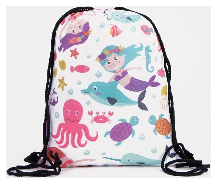 Мешок для обуви на шнурке, цвет белый  