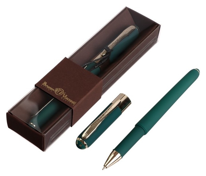 Ручка шариковая, 0.5 мм, Bruno Visconti Monaco, стержень синий, корпус зелёный, в футляре