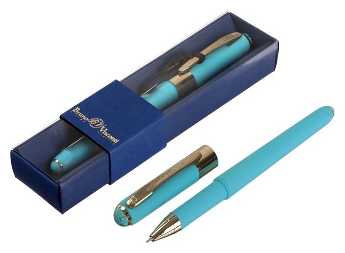 Ручка шариковая, 0.5 мм, Bruno Visconti Monaco, стержень синий, корпус небесно-голубой, в футляре