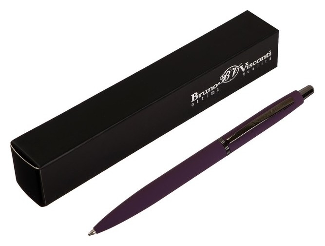 Ручка шариковая автоматическая San Remo 1.0 мм, металлический фиолетовый корпус, синий стержень, в тубусе