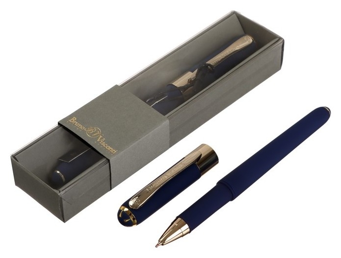 Ручка шариковая, 0.5 мм, Bruno Visconti Monaco, стержень синий, корпус тёмно-синий, в футляре