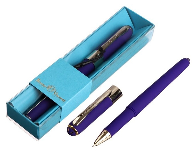 Ручка шариковая, 0.5 мм, Bruno Visconti Monaco, стержень синий, корпус сине-фиолетовый, в футляре