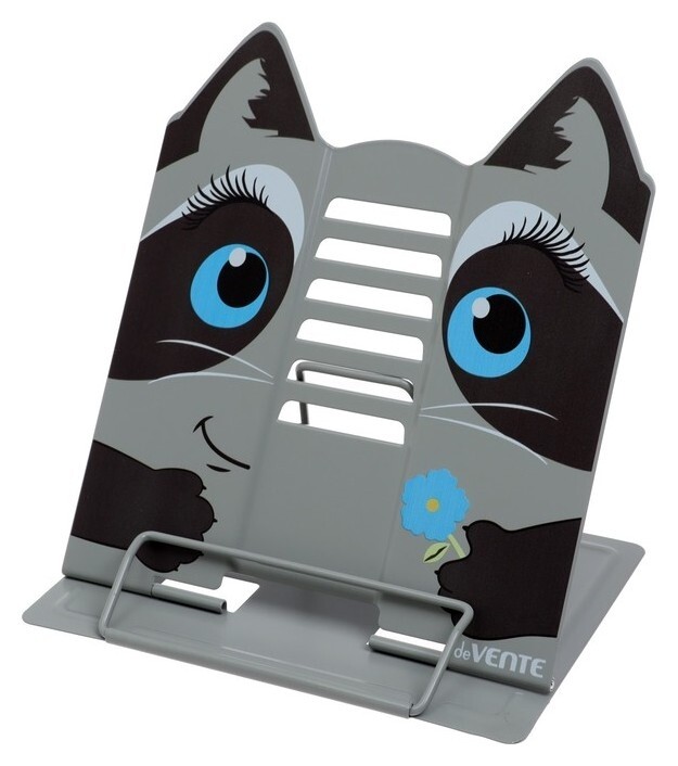 Подставка для книг металлическая Devente Monster, 225 х 200 мм, с фигурными ушками, синий  deVente