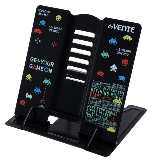 Подставка для книг металлическая Devente Game ON, 154 х 152 мм, чёрный/зелёный  deVente