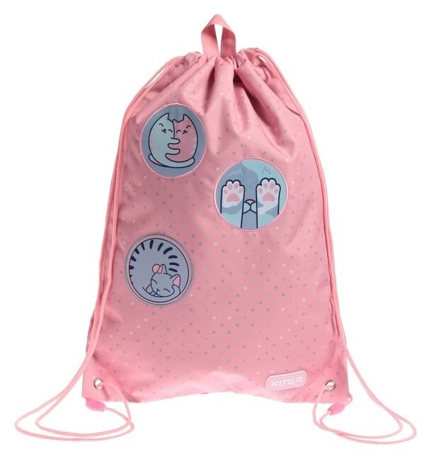 Мешок для обуви Kite, 460 X 330 мм, "Hugs&kittens", розовый  Kite