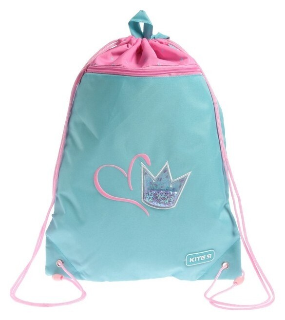 Мешок для обуви Kite, 460 X 330 мм, "Charming Crown", бирюзовый  Kite