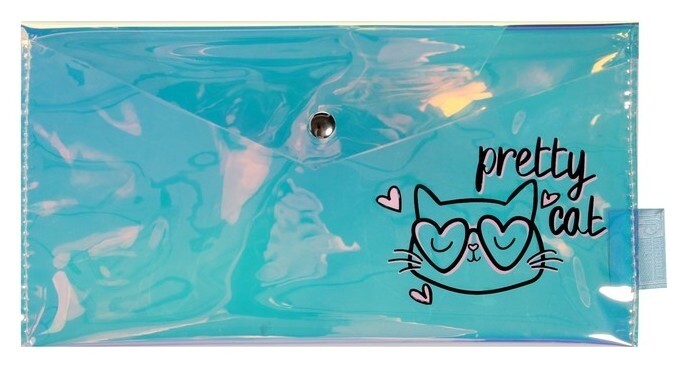 Папка-конверт на кнопке Travel дизайн 230*120мм дизайн феникс "Милый кот" серебр 49289  Феникс+