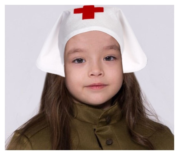 Косынка медсестры, цвет белый  Бока
