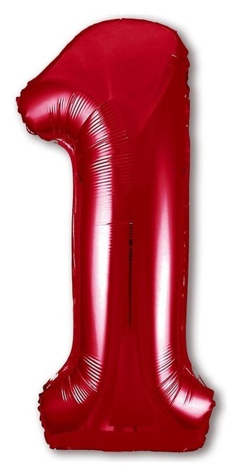 Шар фольгированный 40" «Цифра 1», цвет красный Slim  Leti
