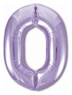 Шар фольгированный 40" «Цифра 0», цвет пастельный фиолетовый Slim Leti