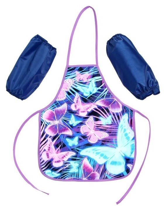 Фартук для труда + нарукавники Calligrata "Бабочки", 485 х 395/250 х 160 мм, (Рост 116-152 см) Calligrata