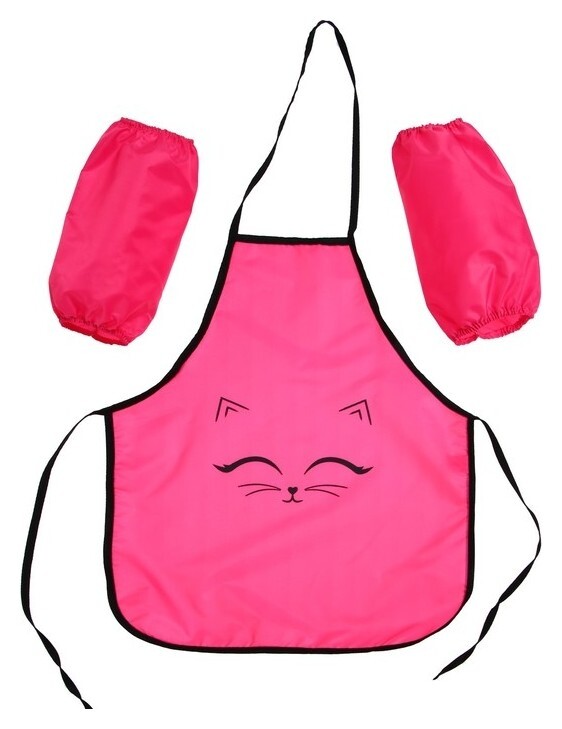 Фартук для труда + нарукавники Calligrata "Котик", 485 х 395/250 х 160 мм, (Рост 116-152 см)  Calligrata