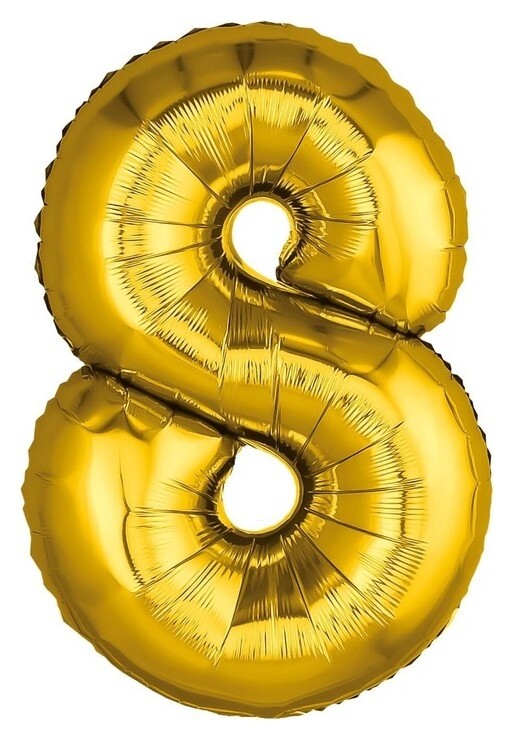 Шар фольгированный 32" «Цифра 8», цвет золото  Leti