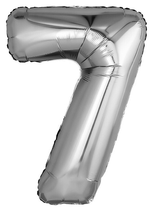Шар фольгированный 32" «Цифра 7», цвет серебро  Leti