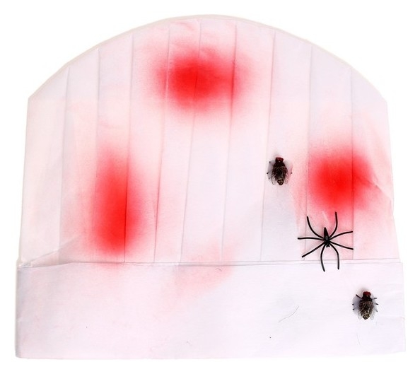 Карнавальная шляпа «Повар» с кровью и пауками