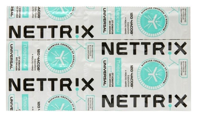 Пластины от комаров"Nettrix" Universal, 12 часов  Nettrix
