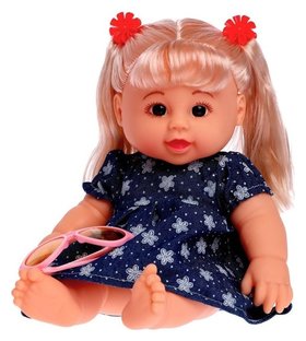 Кукла классическая «Малышка», в синем платье, с аксессуарами 