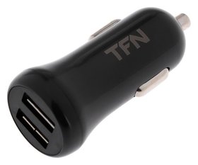 Автомобильное зарядное устройство TFN, 2usb, 2.4а, защита от перегрузок и замыкания, черное TFN