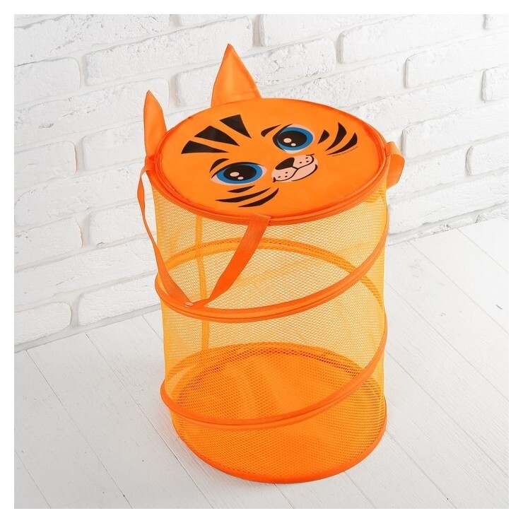 Корзина для игрушек «Тигр», с ручками и крышкой, 33 х 43 см  Школа талантов