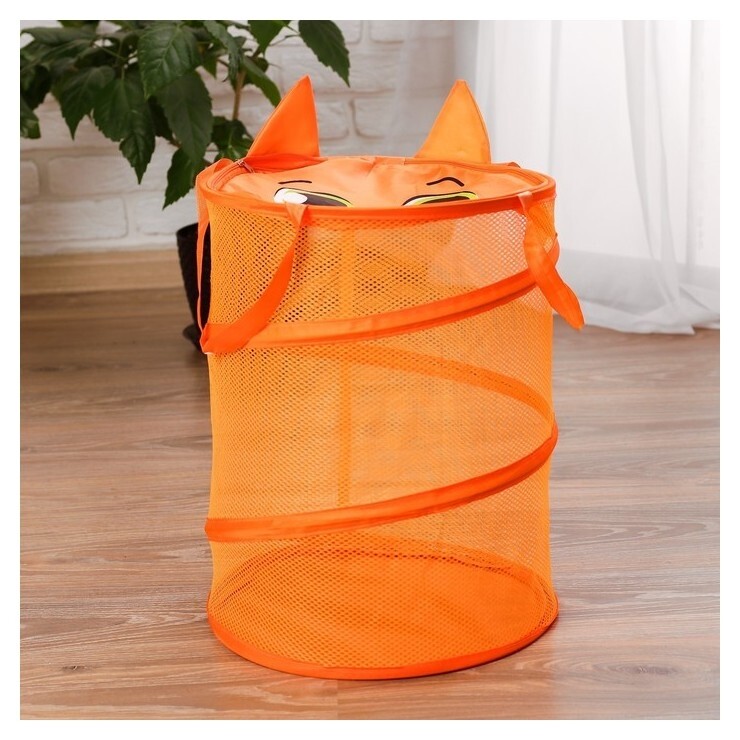 Корзина для игрушек «Котик», с ручками и крышкой, 33 х 43 см  Школа талантов