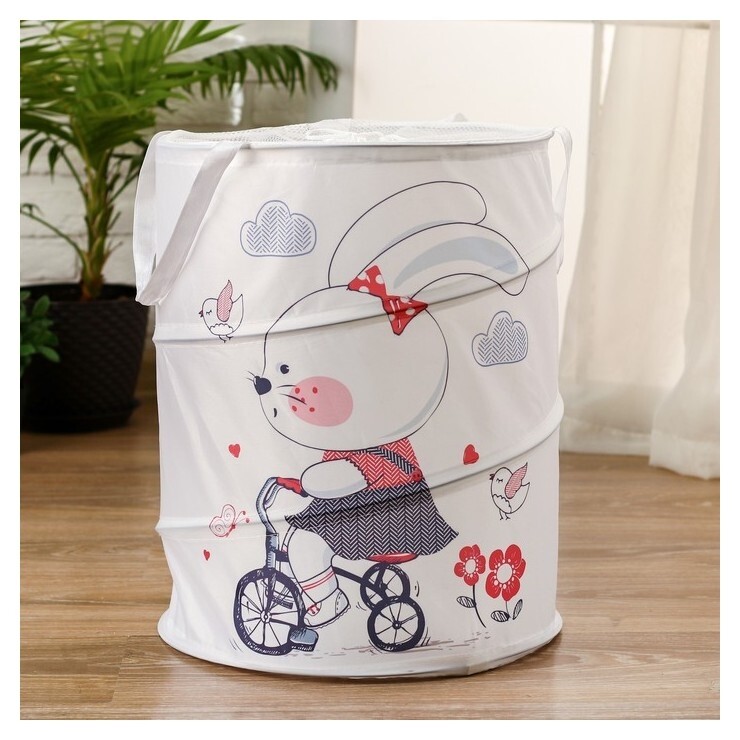 Корзинка для игрушек "Зайка на велосипеде"35×35×45 см  