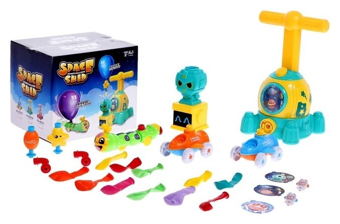 Набор машинок на воздушном шаре Balloon Car, со станцией запуска  