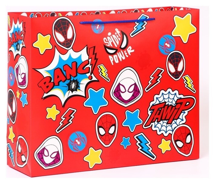 Пакет ламинат горизонтальный, "Power", человек-паук, 50 х 40 х 15  Marvel Comics