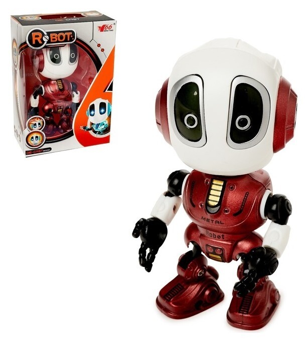 Робот «Повторюшка», реагирует на прикосновение, световые и звуковые эффекты, цвет красный  