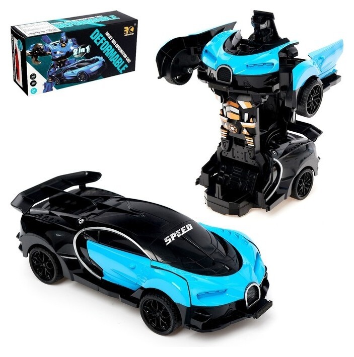 Робот инерционный «Широн», трансформируется при столкновении, цвет синий  