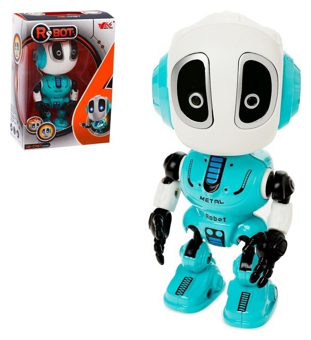 Робот «Повторюшка», реагирует на прикосновение, световые и звуковые эффекты, цвет бирюзовый  