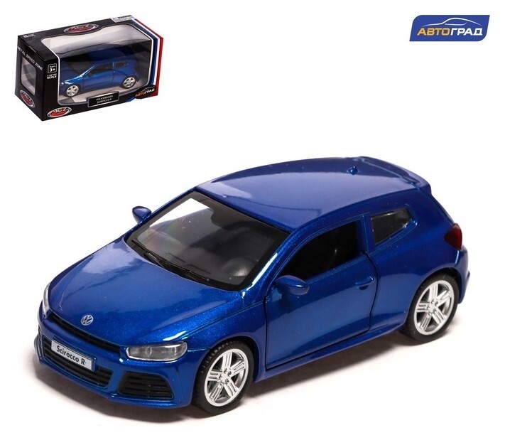 Машина металлическая Volkswagen Scirocco R1, 1:38, инерция, открываются двери, цвет синий  Автоград