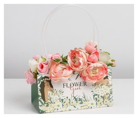 Пакет влагостойкий для цветов Flower, 24 х 12 х 12 см Дарите счастье