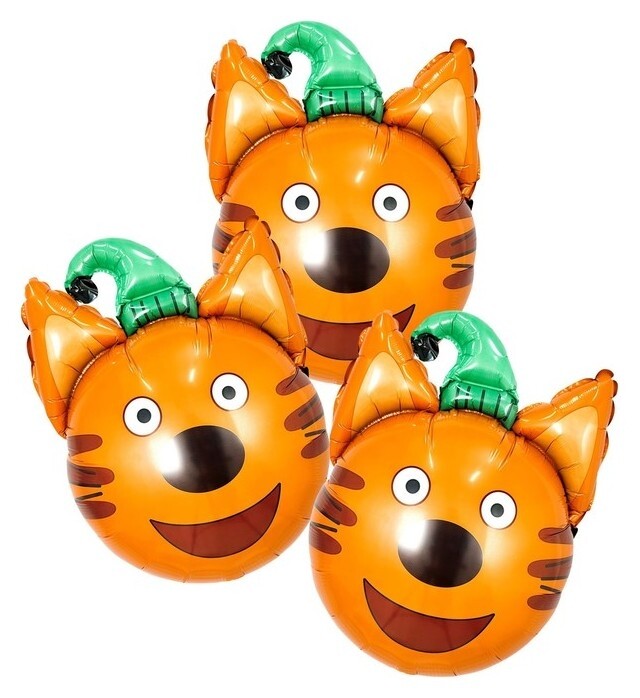 Шар фольгированный 21" «Коржик. Три кота», фигура-голова, набор 3 шт.  Agura